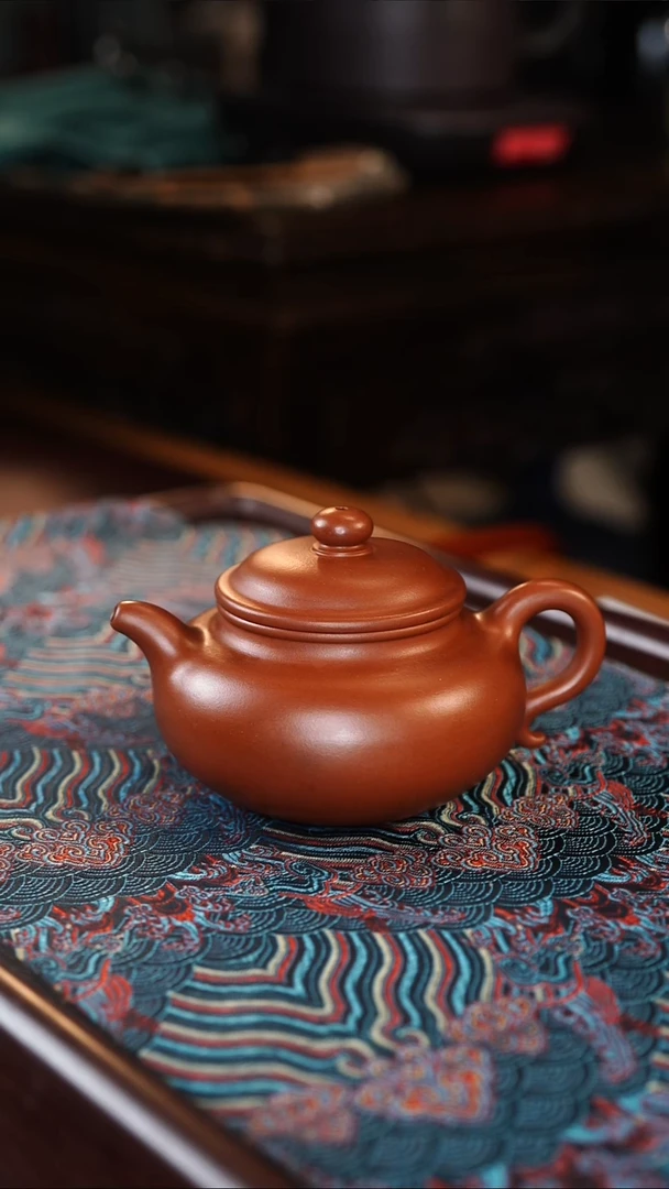 茶壶紫砂仿古  红皮龙