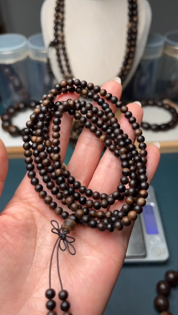 手串沉香木4mm216颗越南芽庄白奇楠