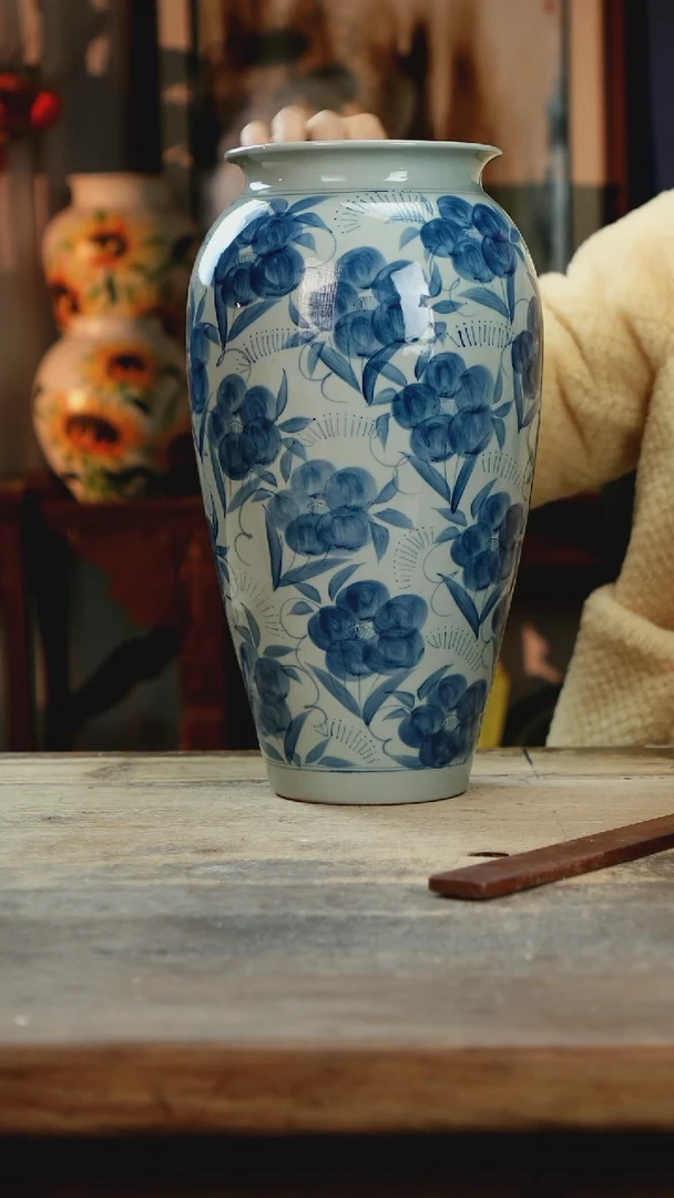 【闪购商品】瓷片景德镇纯手工釉下彩精品花瓶