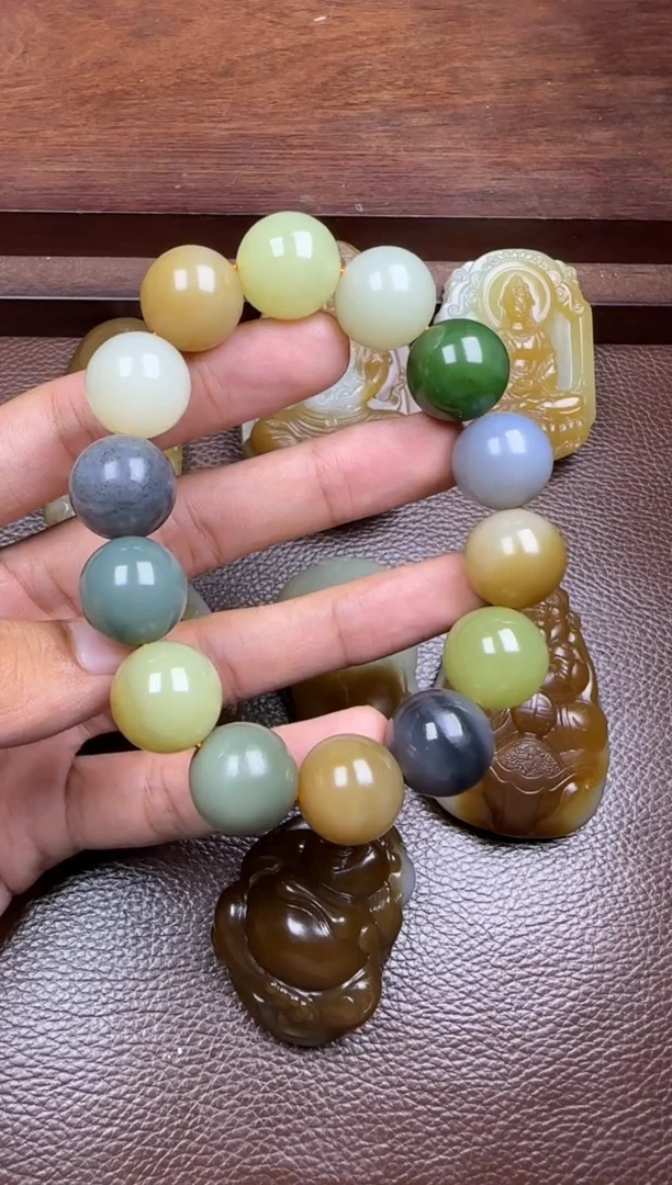 未镶嵌和田玉挂件和田玉多宝手串