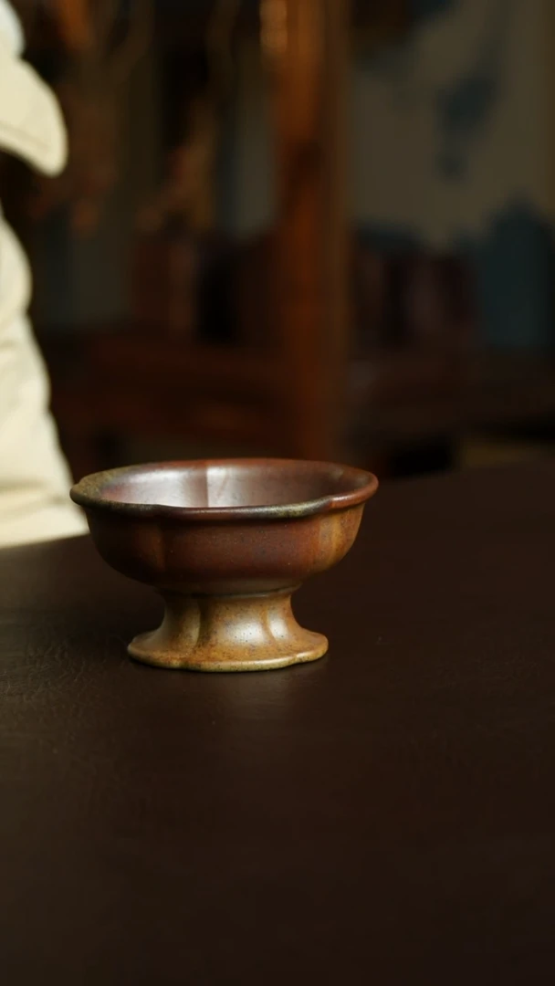 茶杯紫砂10号 特价柴烧花瓣杯  宜兴紫砂原矿作品