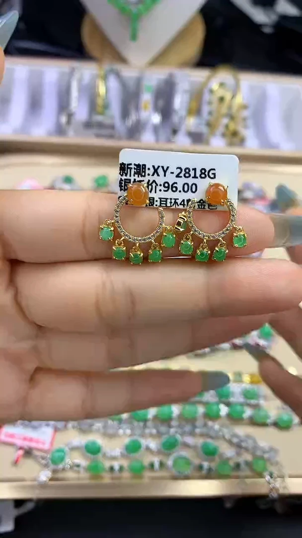 翡翠戒指银S925镶嵌翡翠 蛋面 银S925镶嵌