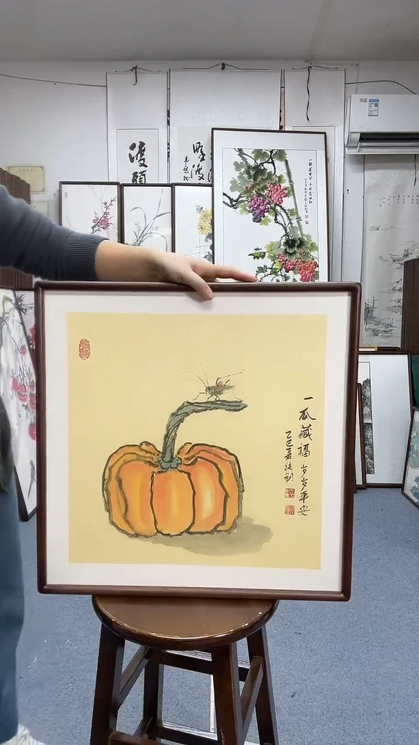 国画尺寸52*52实木画框京东包邮手绘