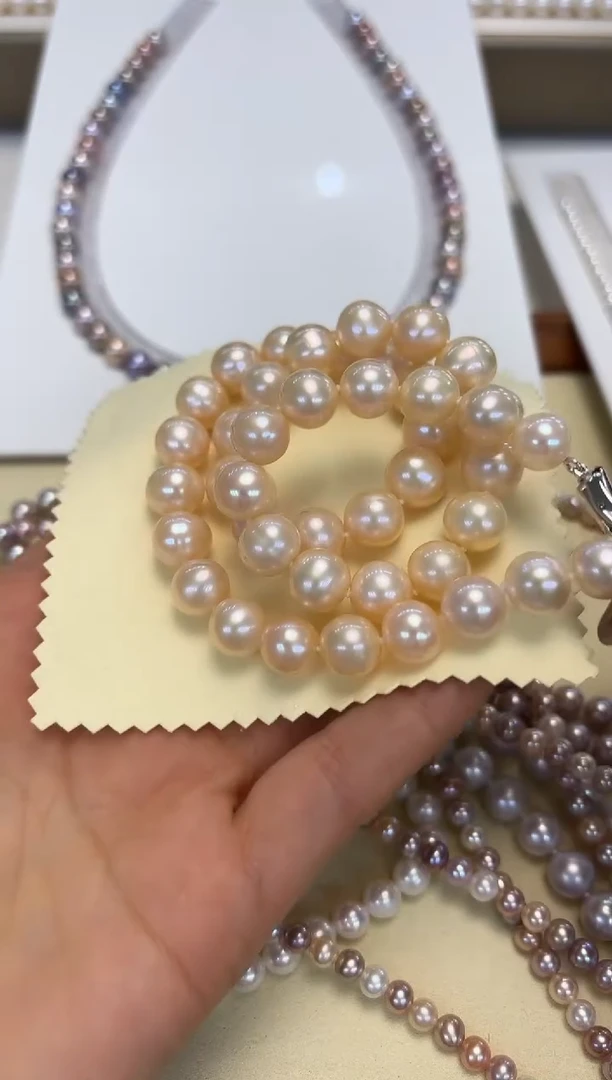 颈饰银S925镶嵌淡水珍珠9.5-10.5MM无核