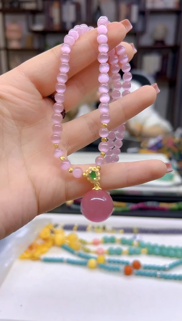 【闪购商品】碧玺猫眼颈饰未镶嵌X521