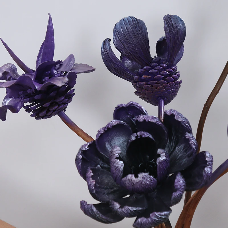 【花一专属】 黑紫色系混搭高端家居插花干花永生花装饰插花摆件