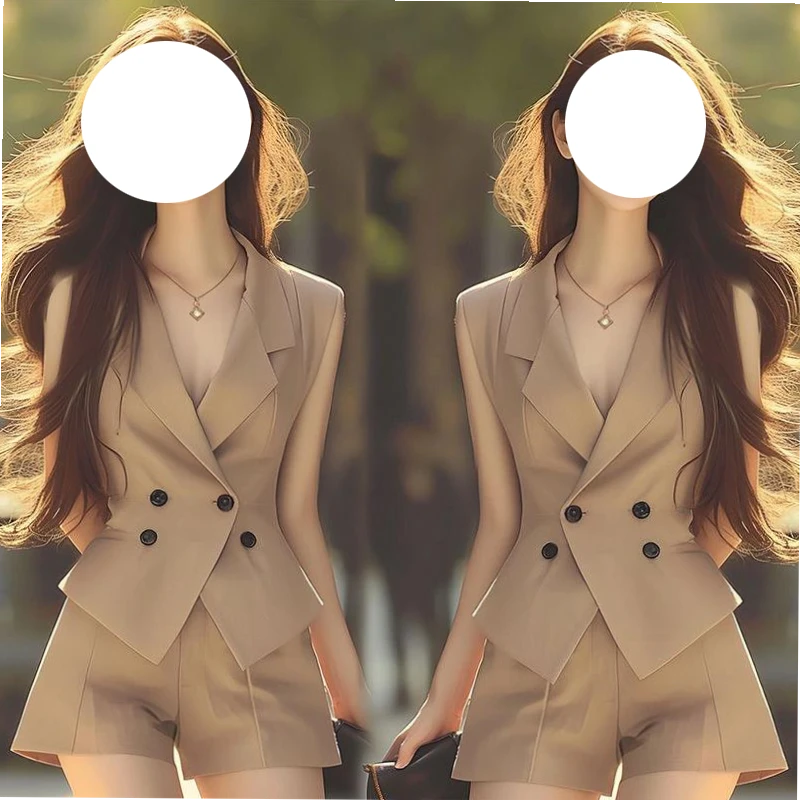 套装春夏搭配一整套干练气质女装小香风西装马甲短裤套装潮