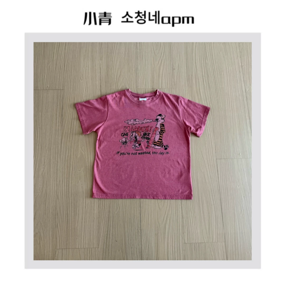 韩国东大门 公鸡/大嘴巴吐烟老虎T恤