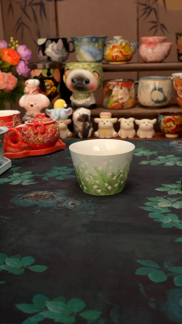是泥吖 铃兰花猪口杯
