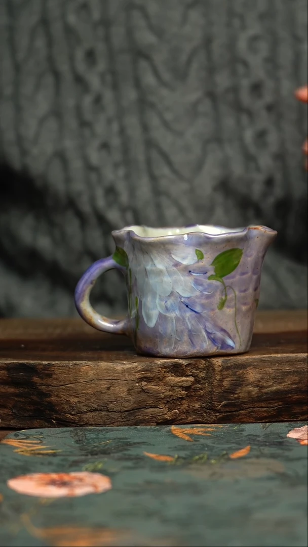 【闪购商品】杯釉下彩手工手绘同款陶器