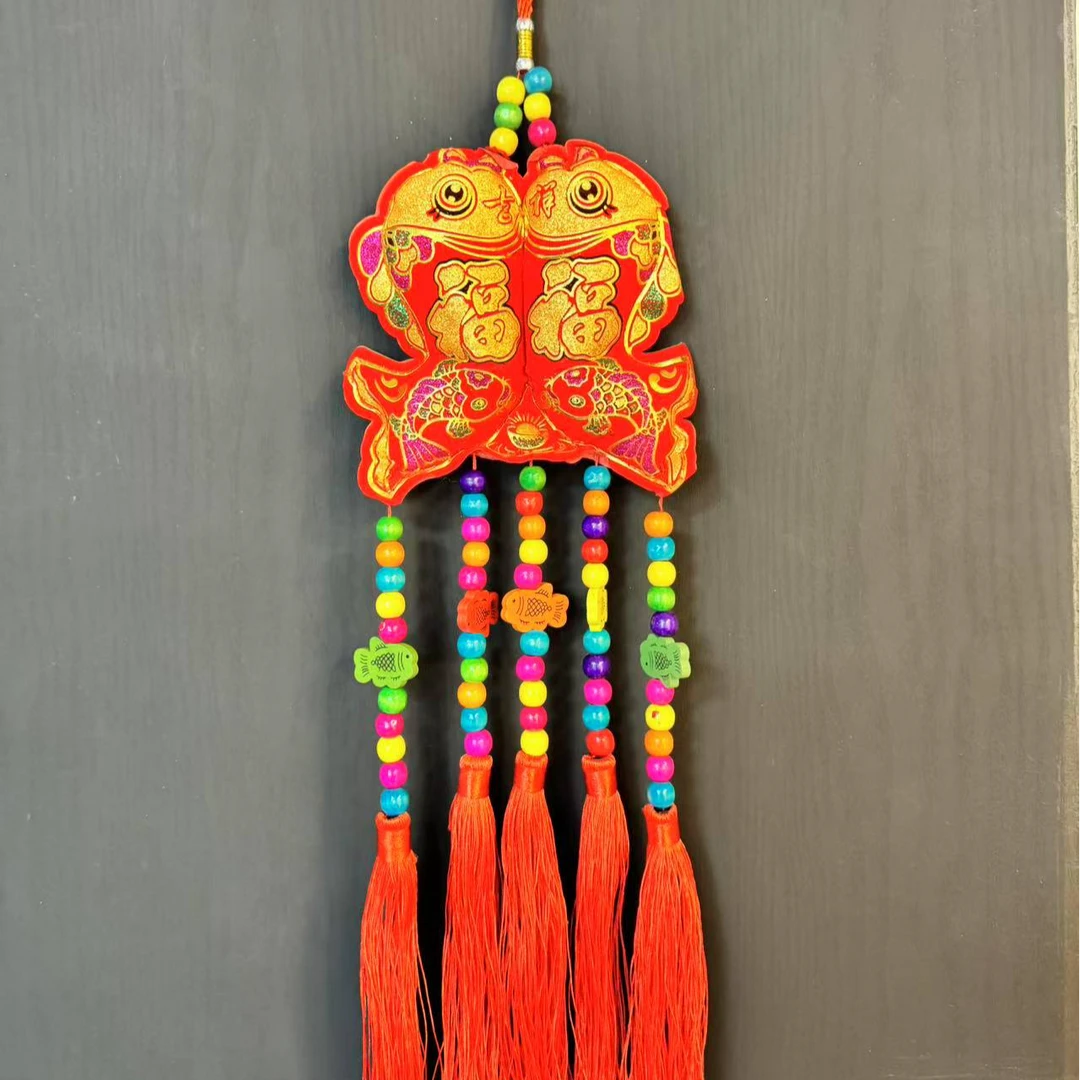 C33【新疆包邮】新年装饰挂件蛇年春节挂彩串鱼布置入户门挂饰福鱼