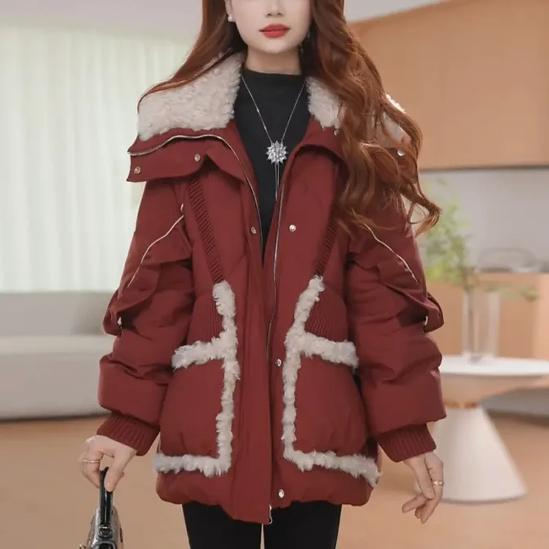 2025流行爆款冬季新款棉服女高端洋气小个子时尚百搭翻领棉衣外套