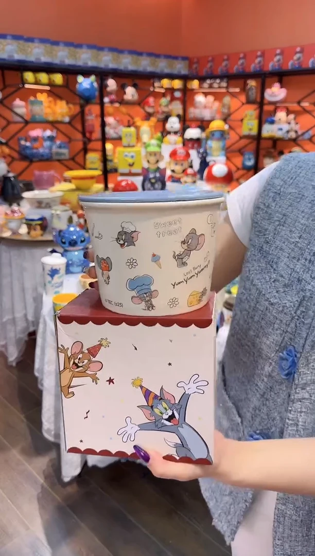 瓷片@@蓝色泰菲陶瓷泡面碗