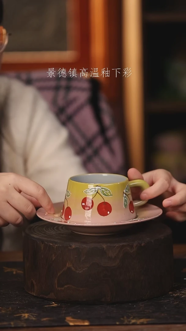 陶瓷景德镇高温釉下手绘陶瓷@L363@