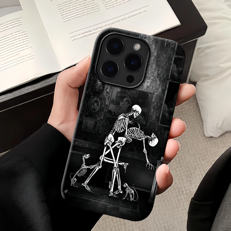 个性枯骨适用14promax小众13Pro苹果手机壳16/15/12磨砂11iPhone