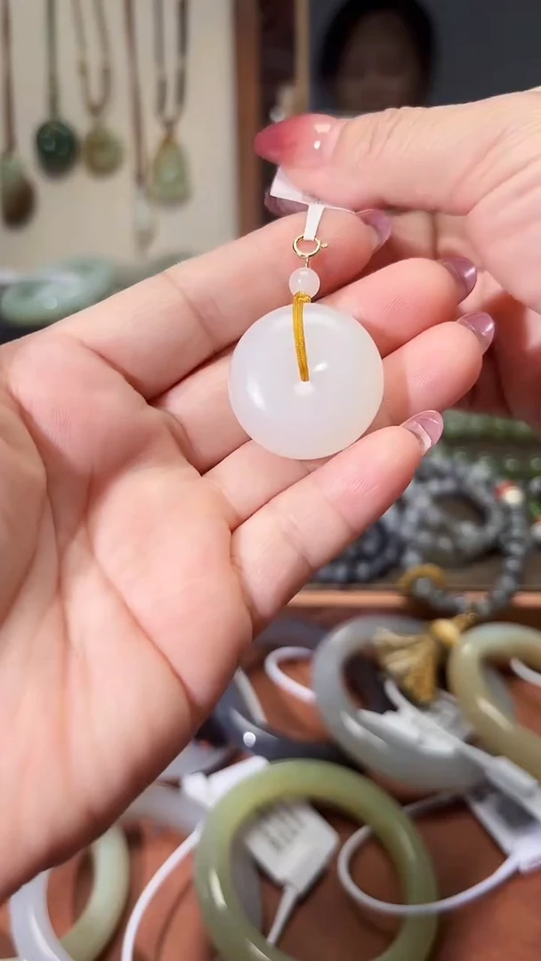 颈饰银S925镶嵌和田玉1