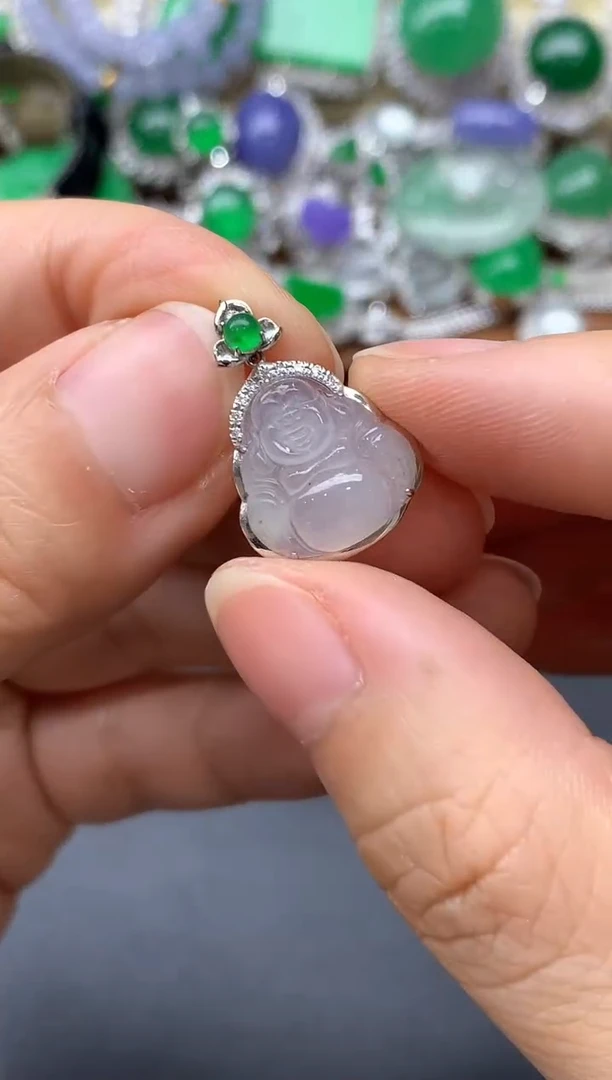 颈饰18K金镶嵌翡翠208-中国好珍宝