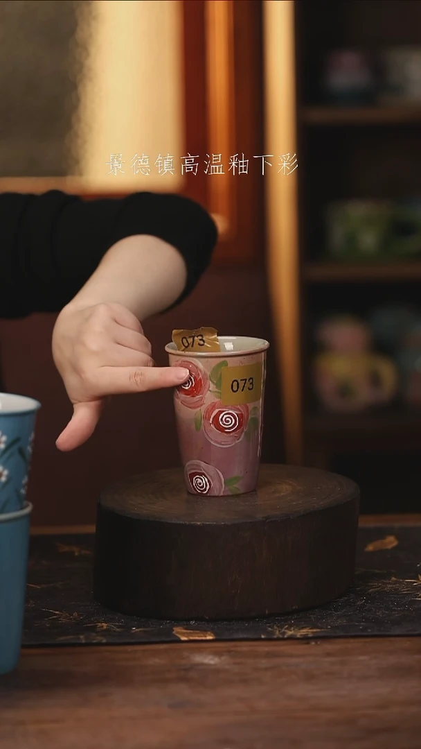陶瓷景德镇高温釉下手绘陶瓷@L073@