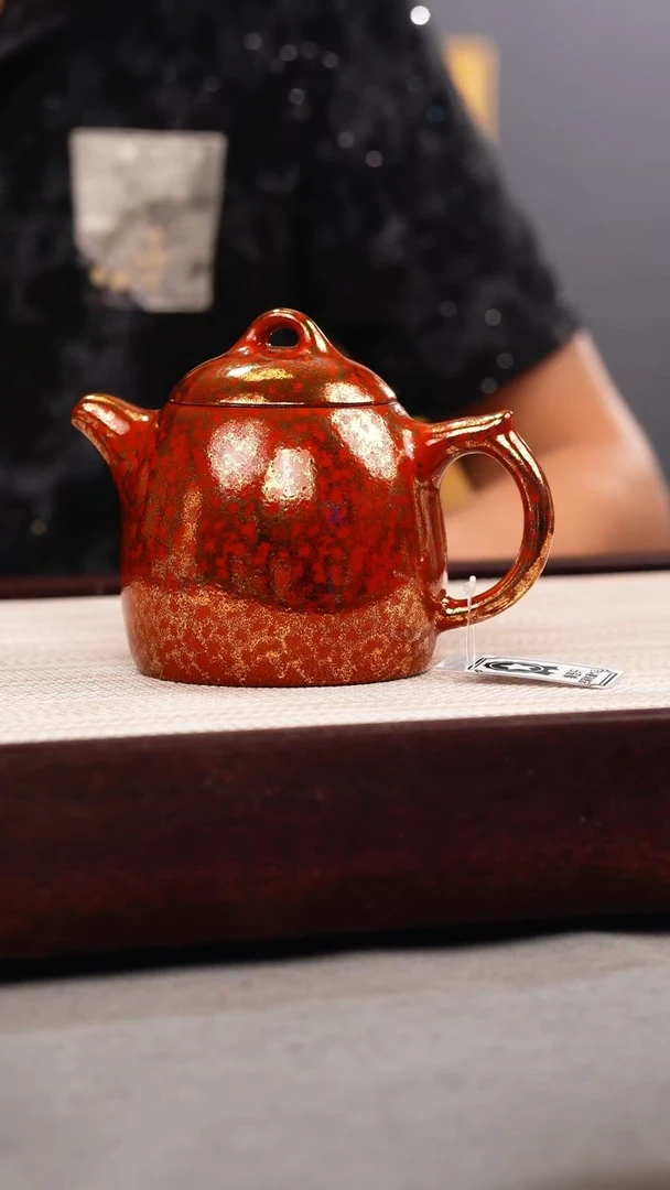 茶壶紫砂南红 秦权 刻绘