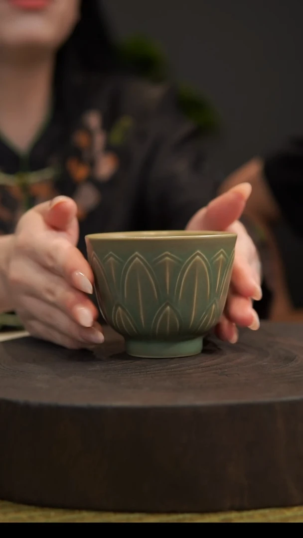 杯子莲花瓣杯 汝州原产地  原矿老釉