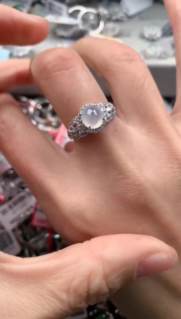 银S925镶嵌戒指翡翠555    4