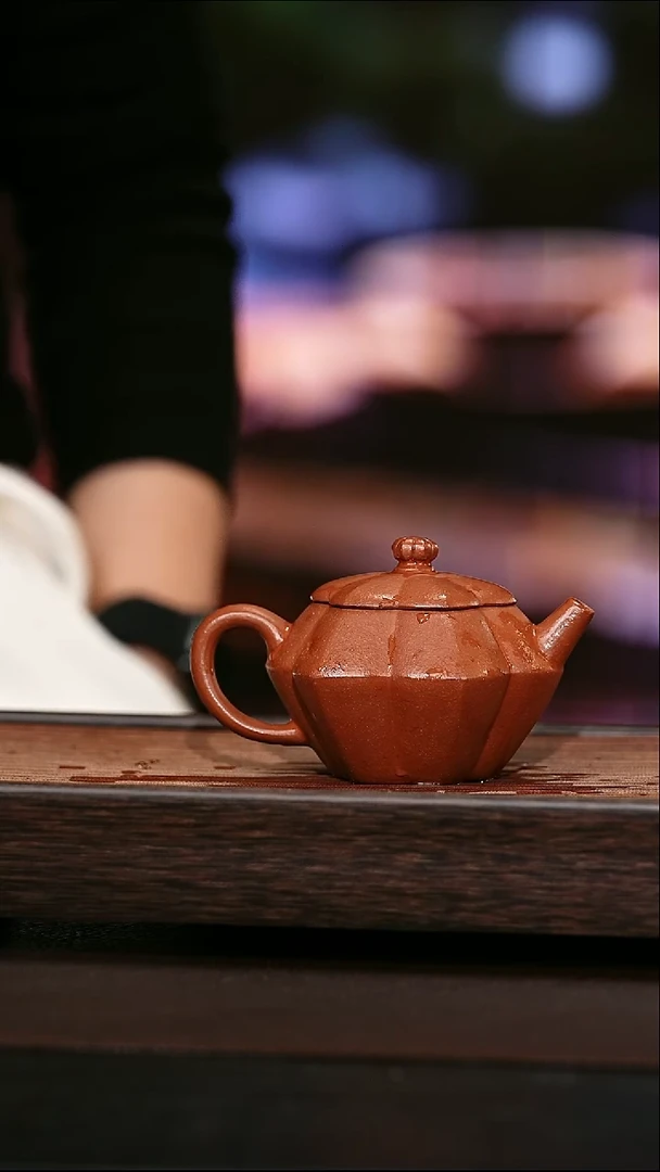 茶壶紫砂原矿紫砂壶   筋纹器