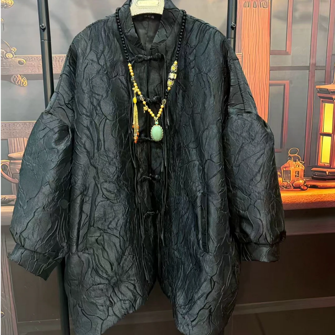 等闲集国风新中式黑色简约老钱风上衣宽松