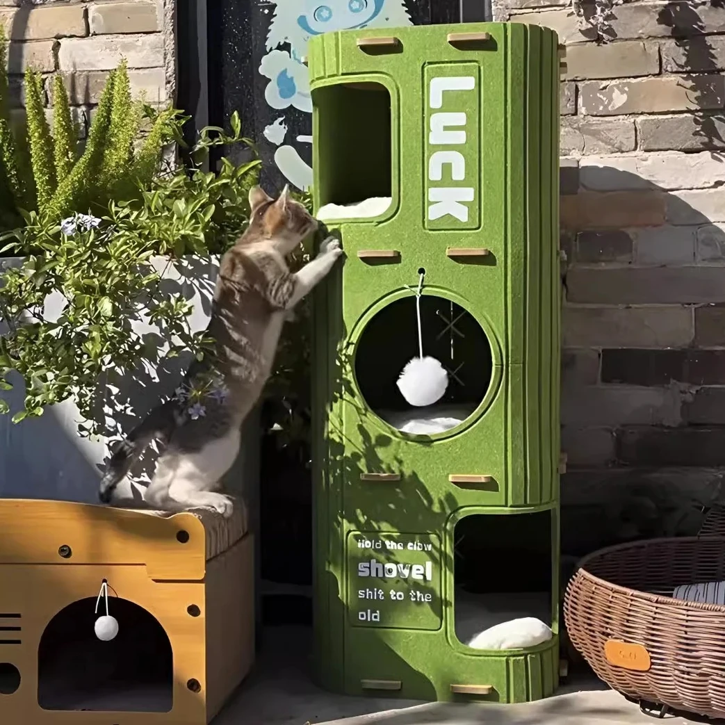 猫爬架猫窝一体多层猫屋猫咪树洞封闭式多猫家庭安全感躲避猫抓板