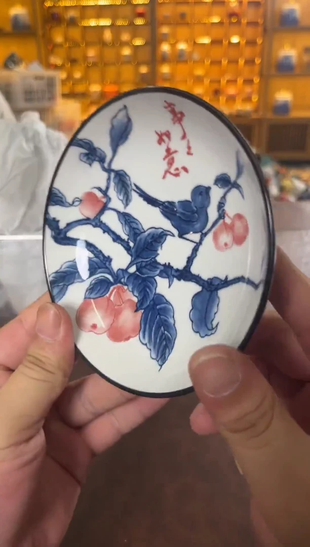 瓷片花溪陶瓷00000喜鹊果盘