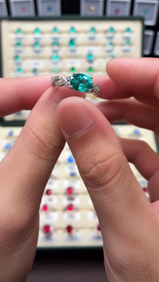 银S925镶嵌戒指碧玺333