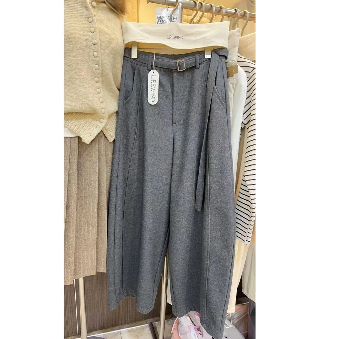 弯刀裤裤子-NO退换 接受再拍 M-O-4E17 宽松显瘦直筒阔腿