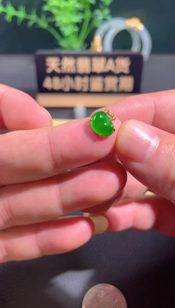 翡翠18K金镶嵌颈饰翡翠