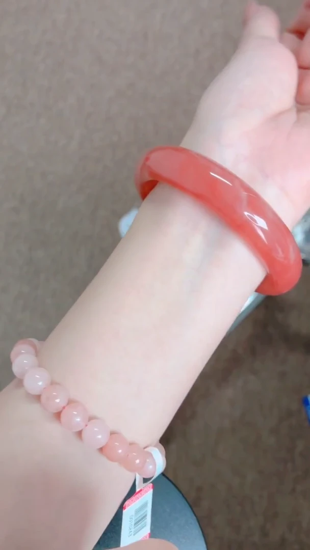 未镶嵌手镯石英质玉桃花酿154-圈口59.7-236