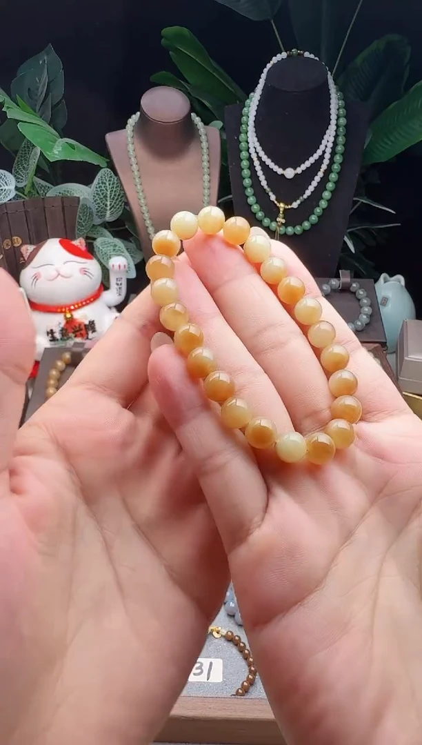 未镶嵌手链和田玉精品8m新疆且末糖白手串