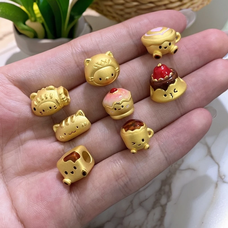吉金珠宝  足金999精品黄金转运珠布丁小熊圣代杯，波波间专拍链接