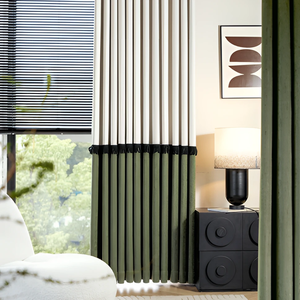 【喜辉窗帘】2507系列现代原木轻奢1600g高克重色织提花雪尼尔窗帘