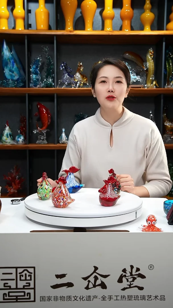 手工艺品琉璃小鸡4只