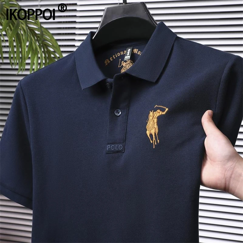 轻奢高品质潮牌POLO衫男时尚百搭短袖夏季纯棉马标刺绣翻领T恤男