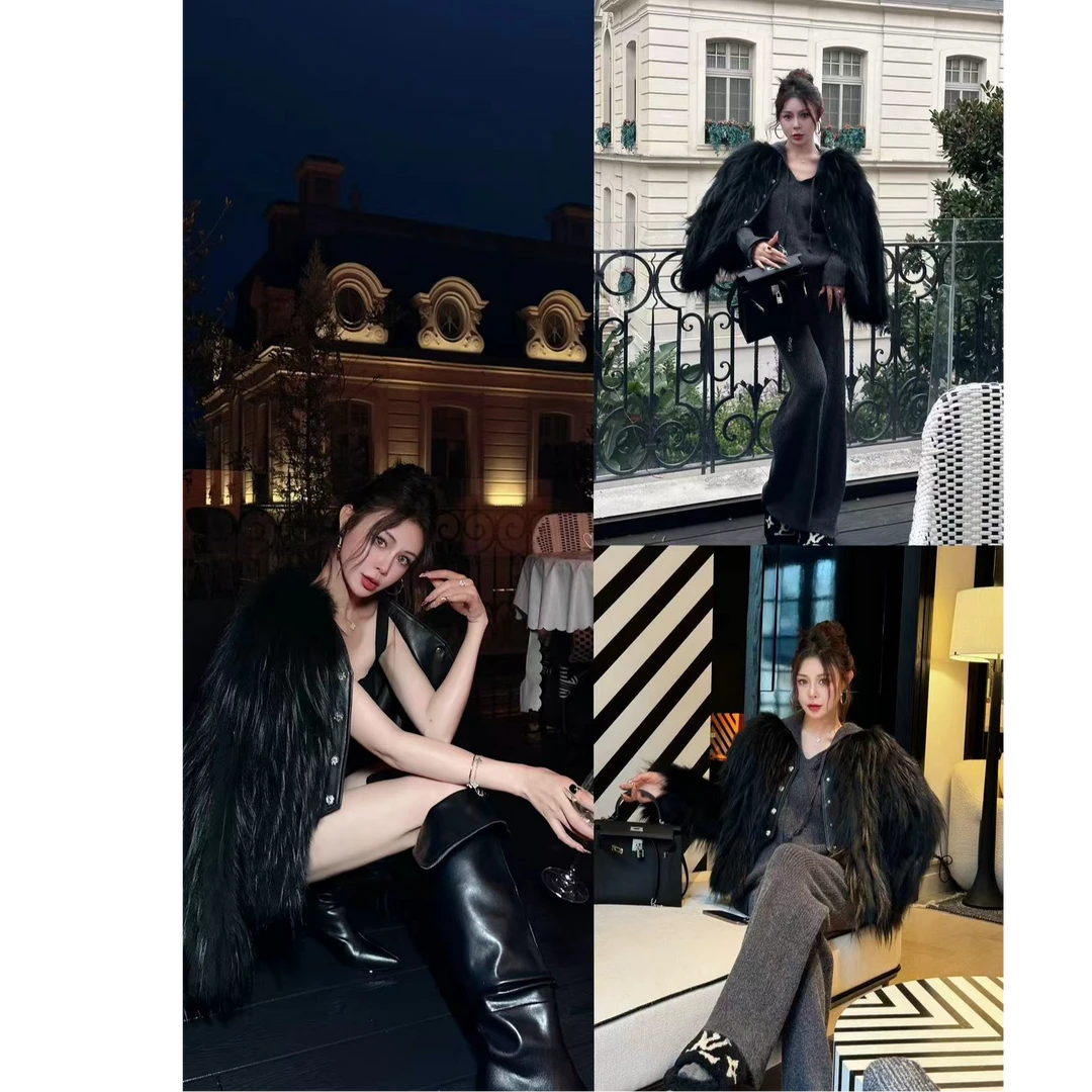 WT25依美丁【如梦如雾】拼皮狐狸毛外套