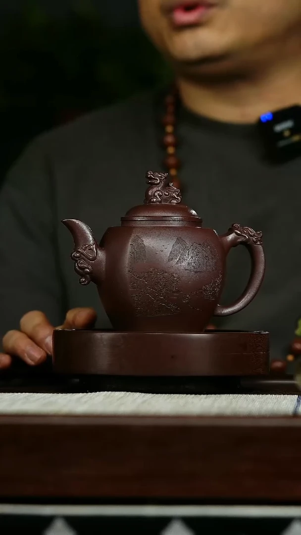 茶壶紫砂n8石红大容量龙尊壶