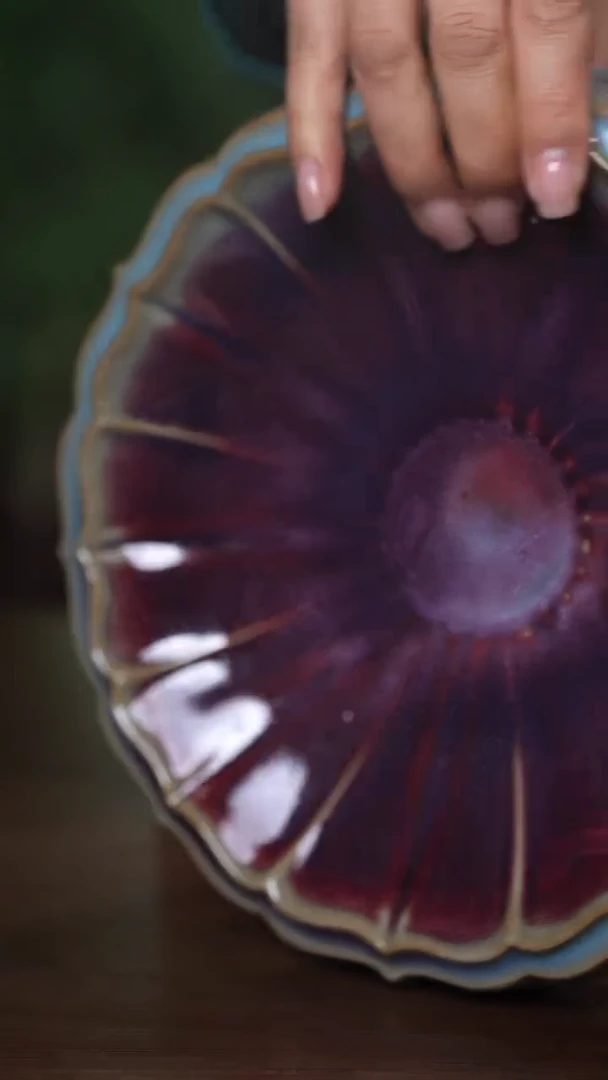 【闪购商品】清凉寺原产地仿古釉手工钧瓷呈盘