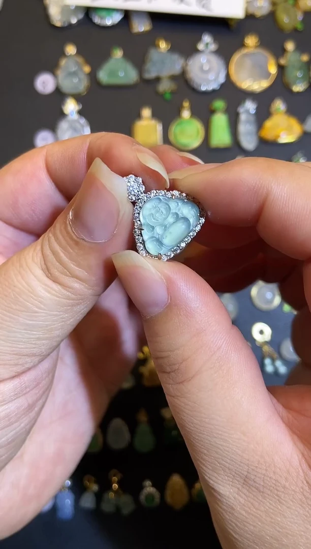 吊坠(不含链)银S925镶嵌翡翠1