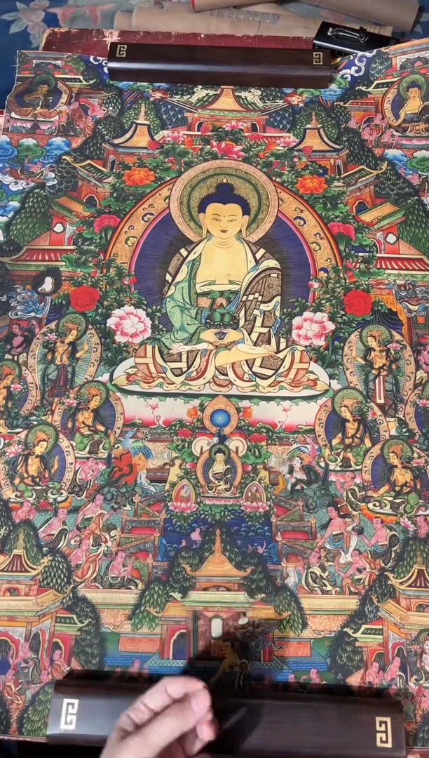 卷轴画龙妹唐卡直播tk16