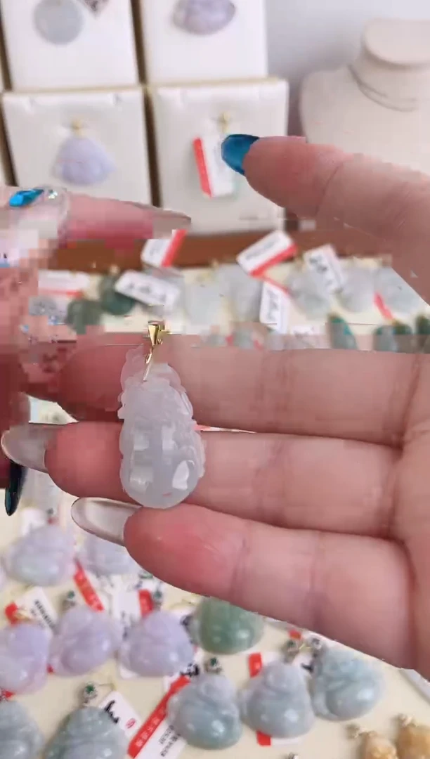 【闪购商品】翡翠颈饰未镶嵌天然缅甸A货翡翠颈饰配绳带礼盒