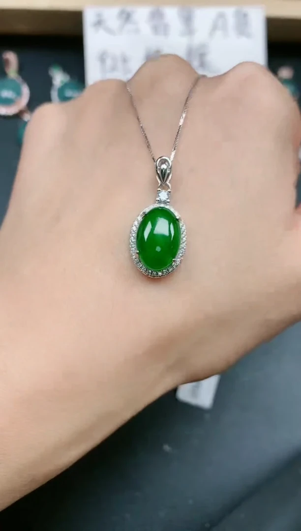 翡翠戒指银S925镶嵌111111
