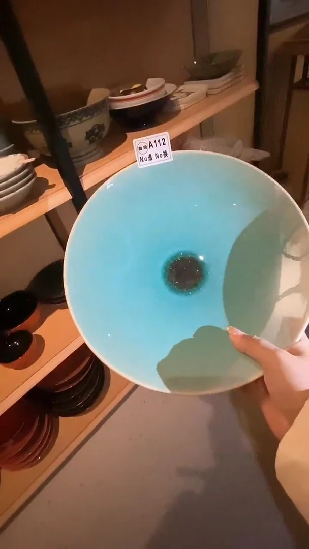 【闪购商品】碗a112蓝色玻化结晶盘