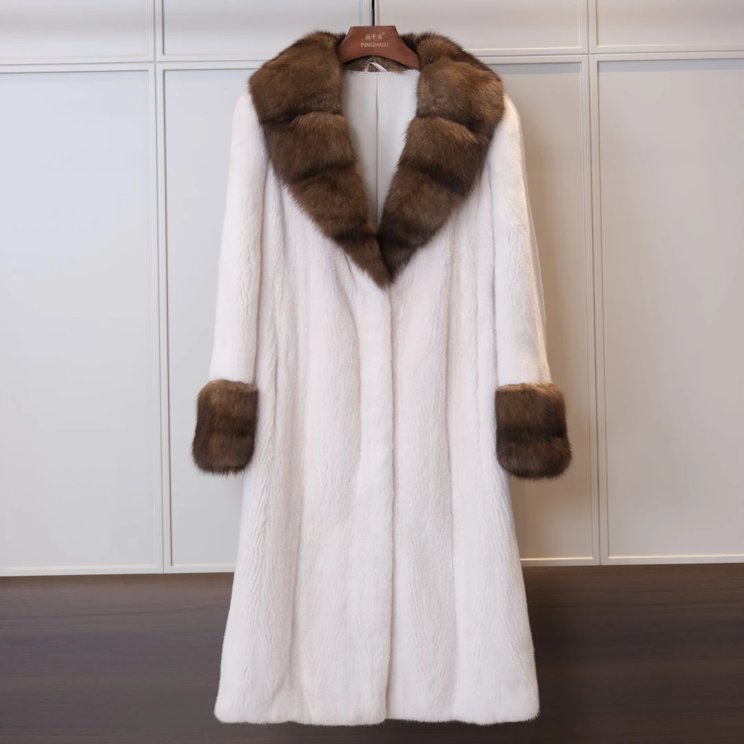 品千姿 青果领珍珠紫貂领紫貂袖口 高奢水貂 1301