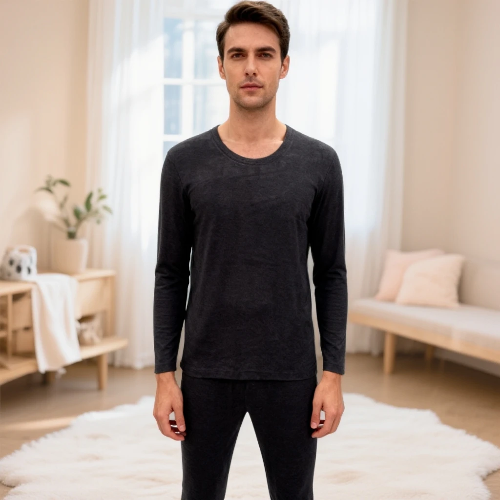 F8-514红男士秋冬圆领秋衣秋裤套装(L8N016)