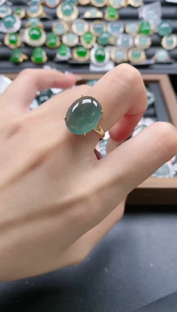 【闪购商品】翡翠戒指银S925镶嵌51511