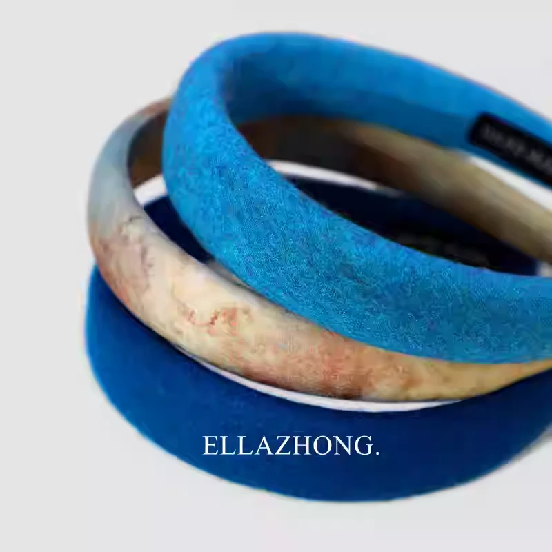 小众不撞款~废土风甜酷发箍头箍复古增高颅顶简约蓝色发饰头饰ins